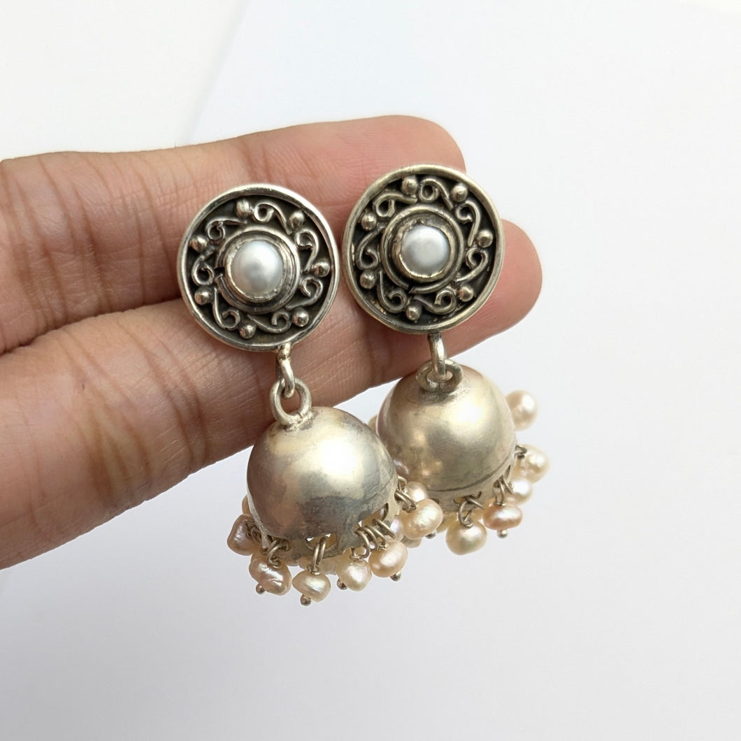 Natural Pearl jhumkis