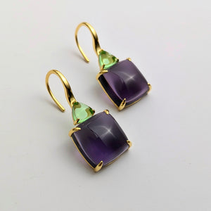 Purple stone earrings