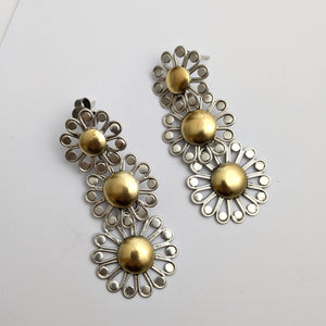 Floral danglers with 2Tone plating