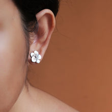 Floral mother of pearl studs