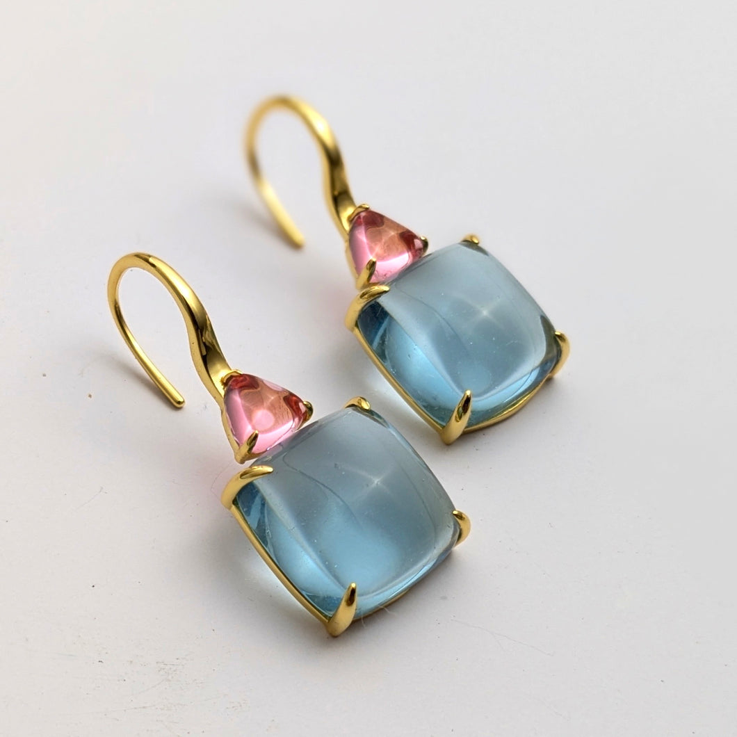 Aqua stone earrings