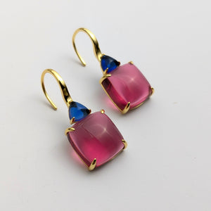 Pink stone earrings