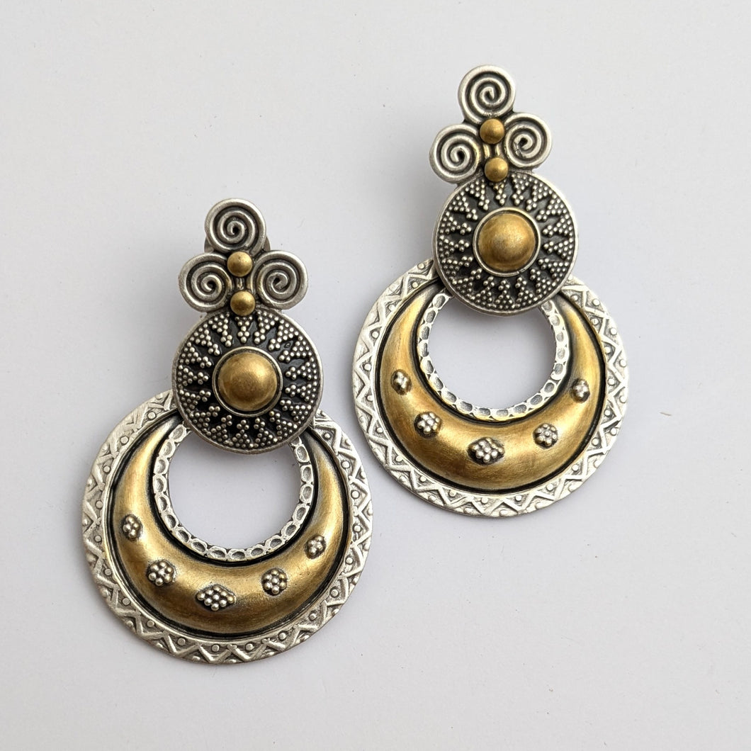 2Tone earrings with fine rawa