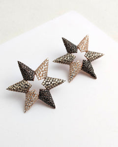 Micro setting zircon star studs