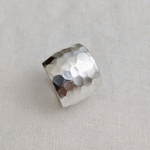 Beaten silver ring