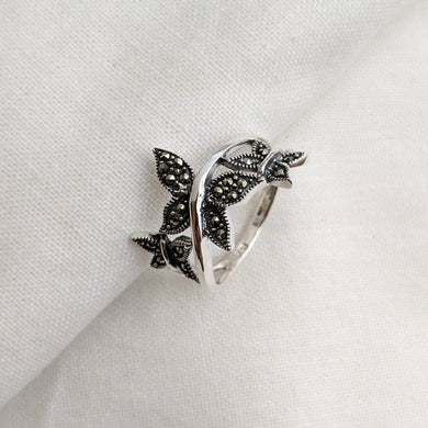 Marcasite butterfly ring