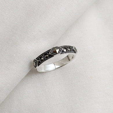 Marcasite band ring