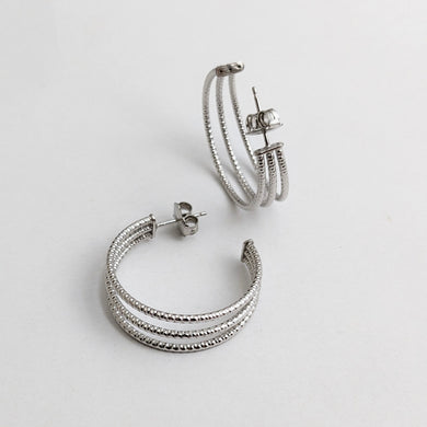 3 line Laser cut hoop earrings