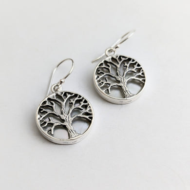 Tree of life mother of pearl earrings