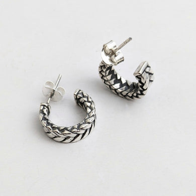 Braided silver studs